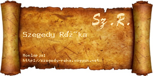Szegedy Réka névjegykártya